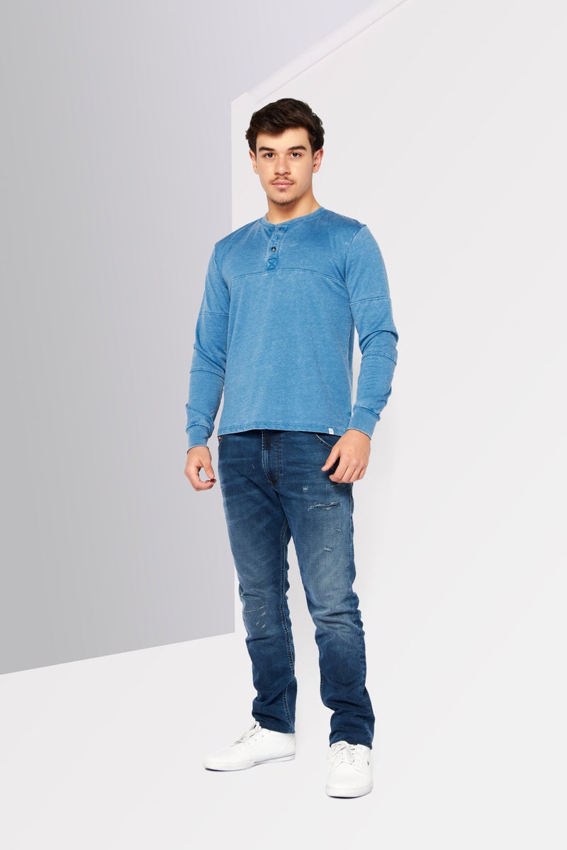 DIESEL جينز كروالي-ن للرجال بقصة عادية وقابل للتمدد، أزرق - Image 2