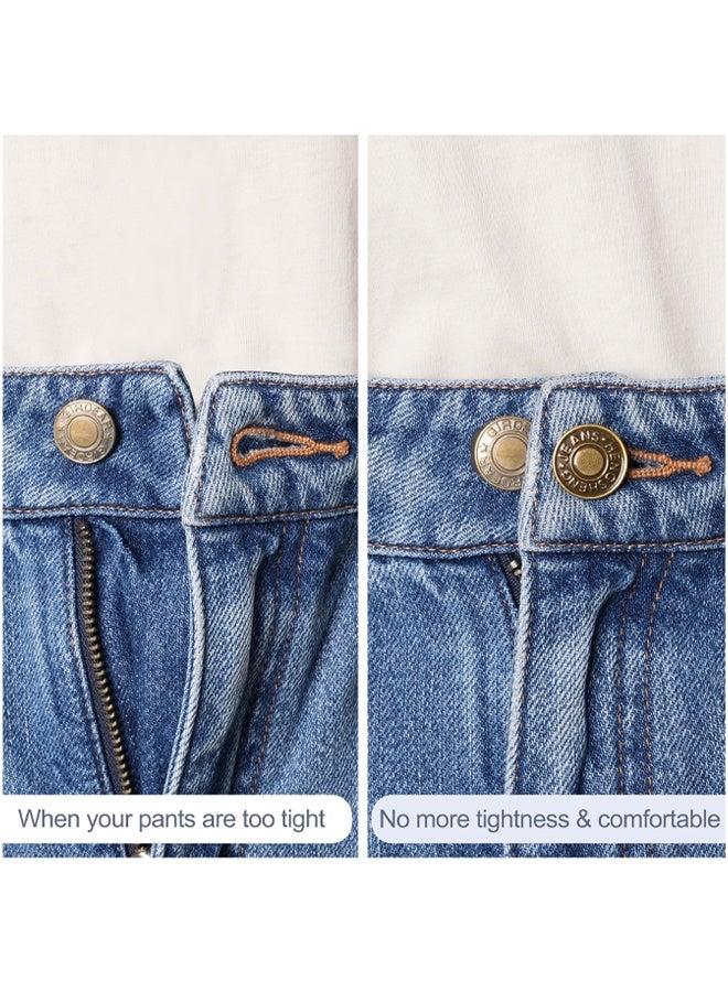 36 PCS No-Sew Button Extenders For Jeans, Adjustable Pants Button Extender, Invisible Waistband Extenders with Fabric Belts And Zinc Alloy Buttons, Comfortable Pants Extender For Women And Men - Image 4