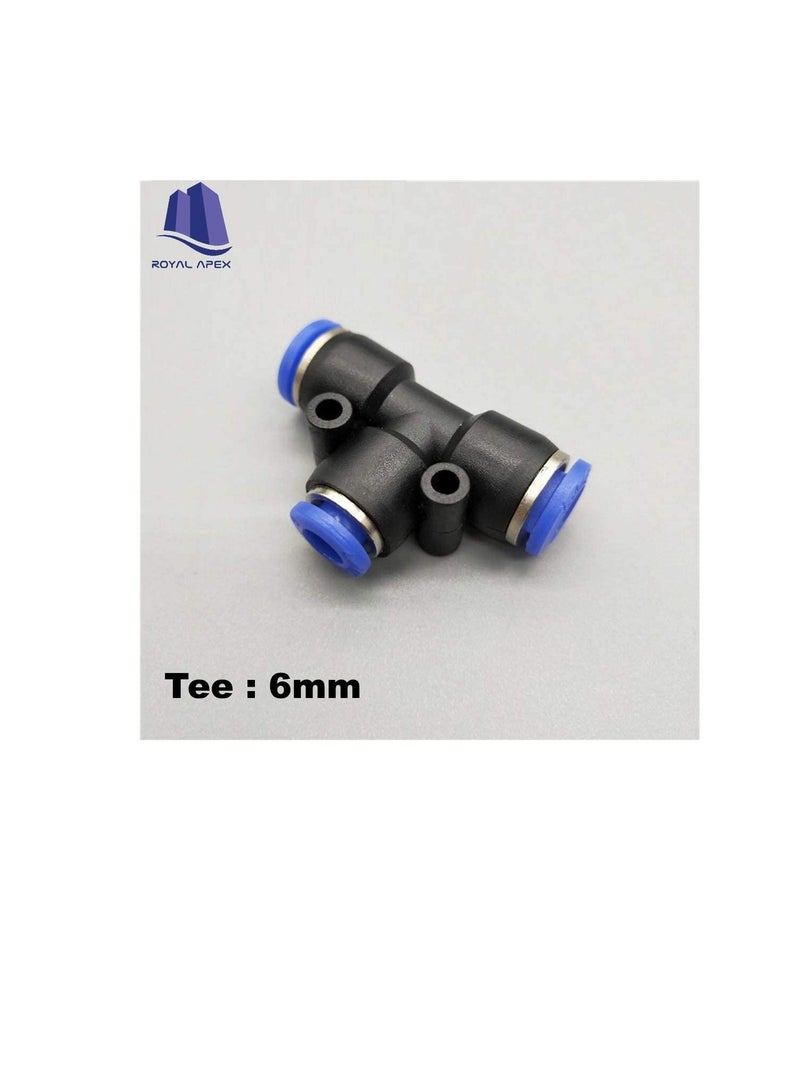 PU Pipe & Fittings Polyurethane | Pneumatic Pipe Push in to Connect Fittings (Tee - Pack of 5, 6mm) - Image 2
