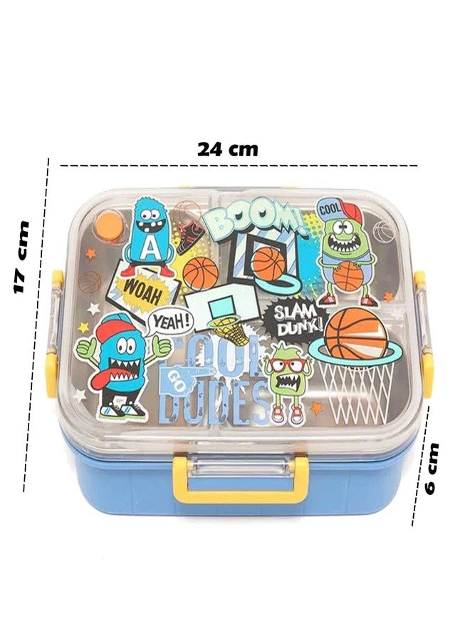 Zinnia Steel Lunch Box for Kids, Leak Proof & Air Tight Kids Lunch Box for School Boys & Girls, 3 Compartment Lunch Box for Office use for Adults - Image 5