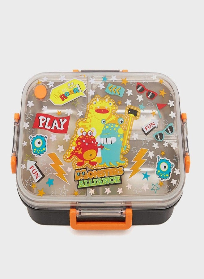 Zinnia Steel Lunch Box for Kids, Leak Proof & Air Tight Kids Lunch Box for School Boys & Girls, 3 Compartment Lunch Box for Office use for Adults - Image 4