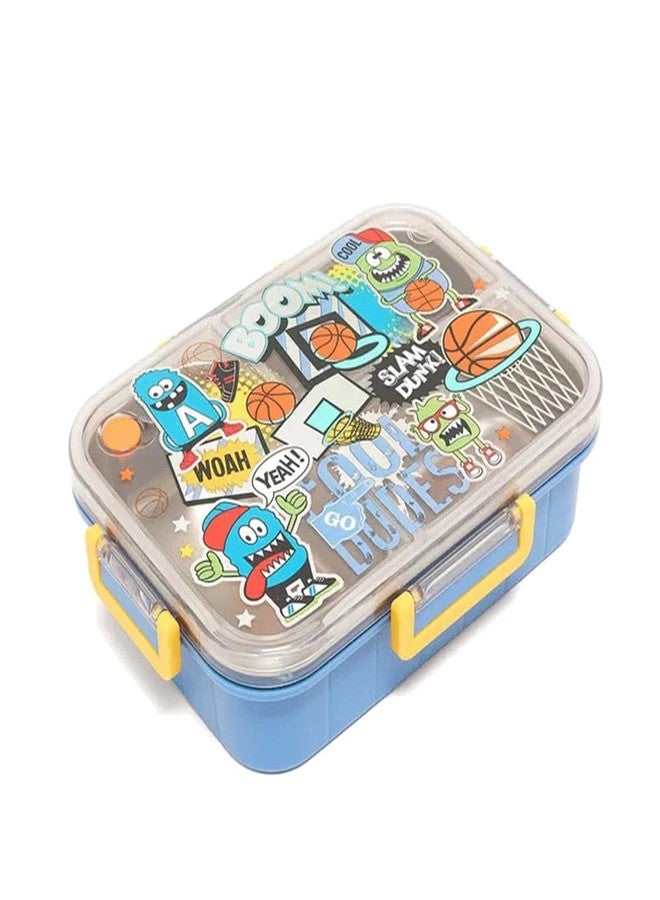 Zinnia Steel Lunch Box for Kids, Leak Proof & Air Tight Kids Lunch Box for School Boys & Girls, 3 Compartment Lunch Box for Office use for Adults - Image 2