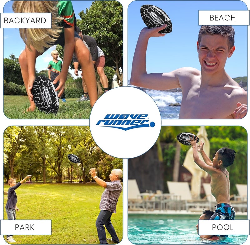 WaveRunner Grip It Waterproof Junior Size Football, 9.25 Size, Durable & Double Laced, Perfect for Beach Accessories, Kids Games, Pool Toys, Outdoor Games, All-Weather Indoor & Outdoor Play - Image 5