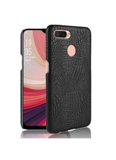 HuHa Case Cover For Oppo A12 Shockproof Crocodile Texture PC + PU Case Black 