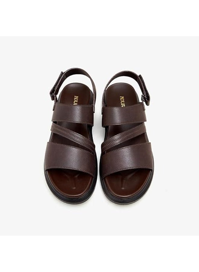 NDURE Men's All-Day Comfort Sandals, Brown - Image 2