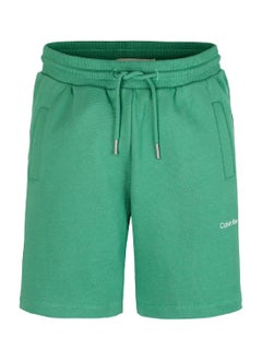 Calvin Klein Jeans Kids' Terry Jogger Shorts - Cotton, Green  - Image 4