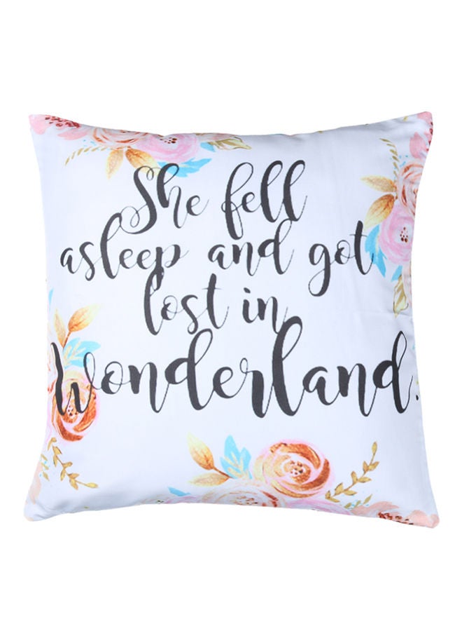 نيبمينينت غطاء وسادة مطبوع عليه عبارة "Lost In Wonderland" أبيض 45x45سنتيمتر
