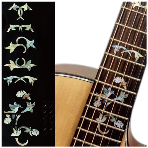 Inlaystickers Fretboard Markers Inlay Stickers Decals for Guitars - Winding Vine w/Bird - Image 1