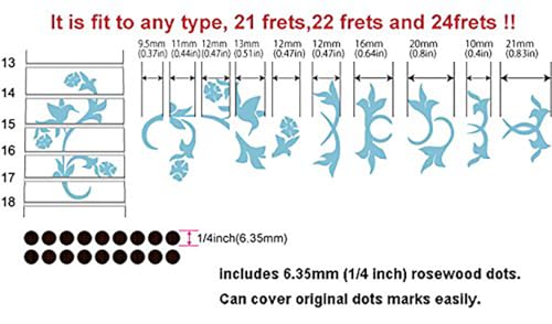 Inlaystickers Fretboard Markers Inlay Stickers Decals for Guitars - Winding Vine w/Bird - Image 5