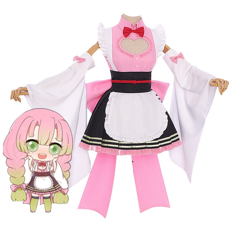 Kitchen Gate You Douzi Ganlu Temple Honey Glass Chestnut Flower Falling Xiangnaihu cosplay Animation Clothing Kimono Maid Clothing Manelu Temple Mili Maid Kimono COS Complete Set [Women's Style] 