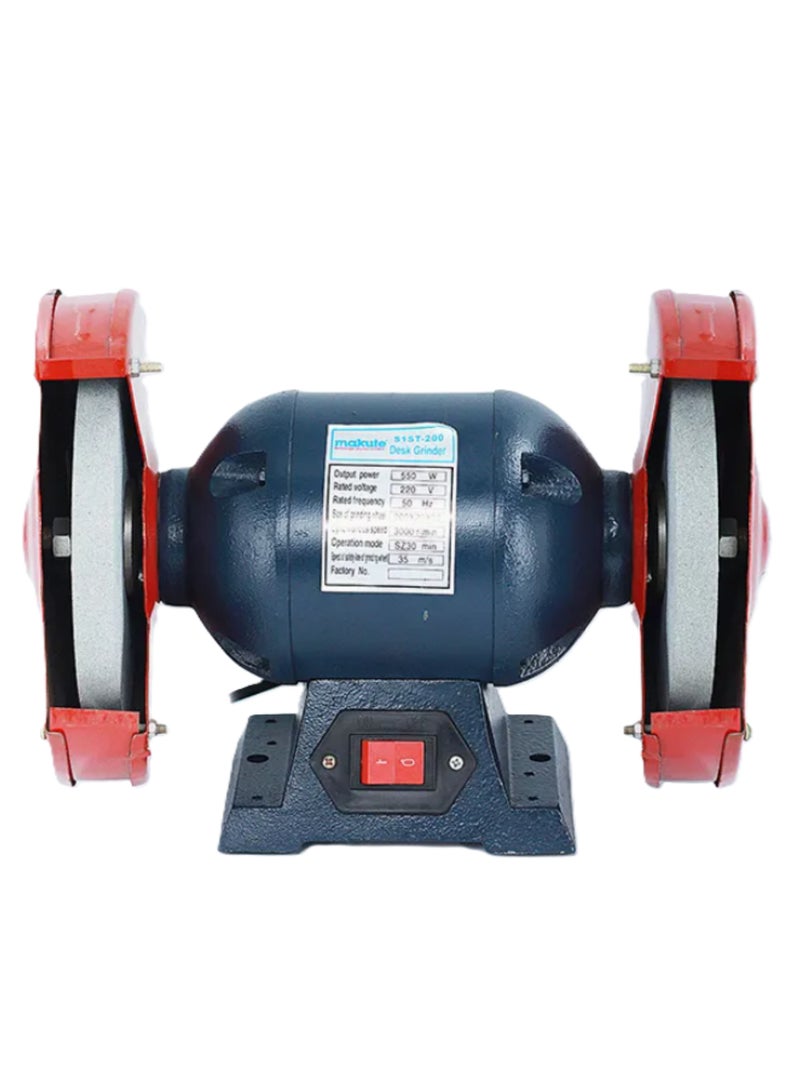 makute 200mm Electric Bench Grinder, 550W, High-Speed 3000 RPM, Dual Grinding Wheels for Sharpening, Polishing & Rust Removal - 220-240V / 110V, SIST-200  - Image 2