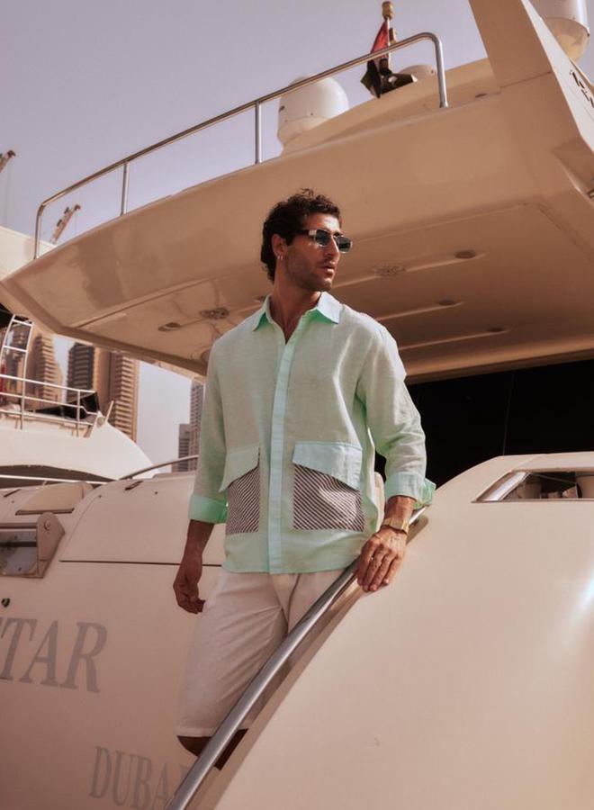 Selene Men Linen Casual Shirt with Pockets - Image 1