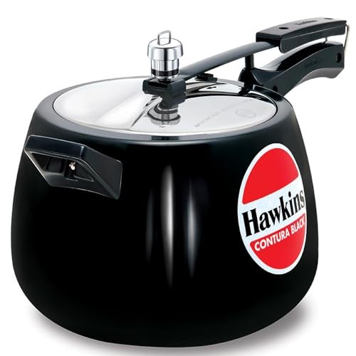 Hawkins 6.5 Litre Contura Black Pressure Cooker, Hard Anodised Inner Lid Cooker, Handi Cooker, Black (Cb65), 6.5 Liter - Image 1
