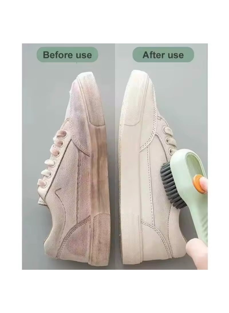 Multifunction Shoe Cleaning Brush with Liquid Dispenser | Long Handle Soap Dispensing Brush | Soft Bristle Clothes & Sneaker Cleaning Tool | Household Stain Removal Scrub Brush - Image 1