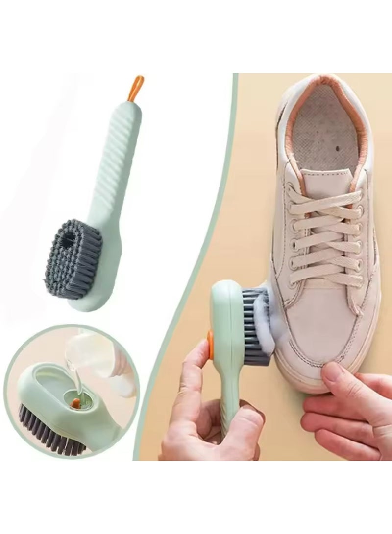 Multifunction Shoe Cleaning Brush with Liquid Dispenser | Long Handle Soap Dispensing Brush | Soft Bristle Clothes & Sneaker Cleaning Tool | Household Stain Removal Scrub Brush - Image 5