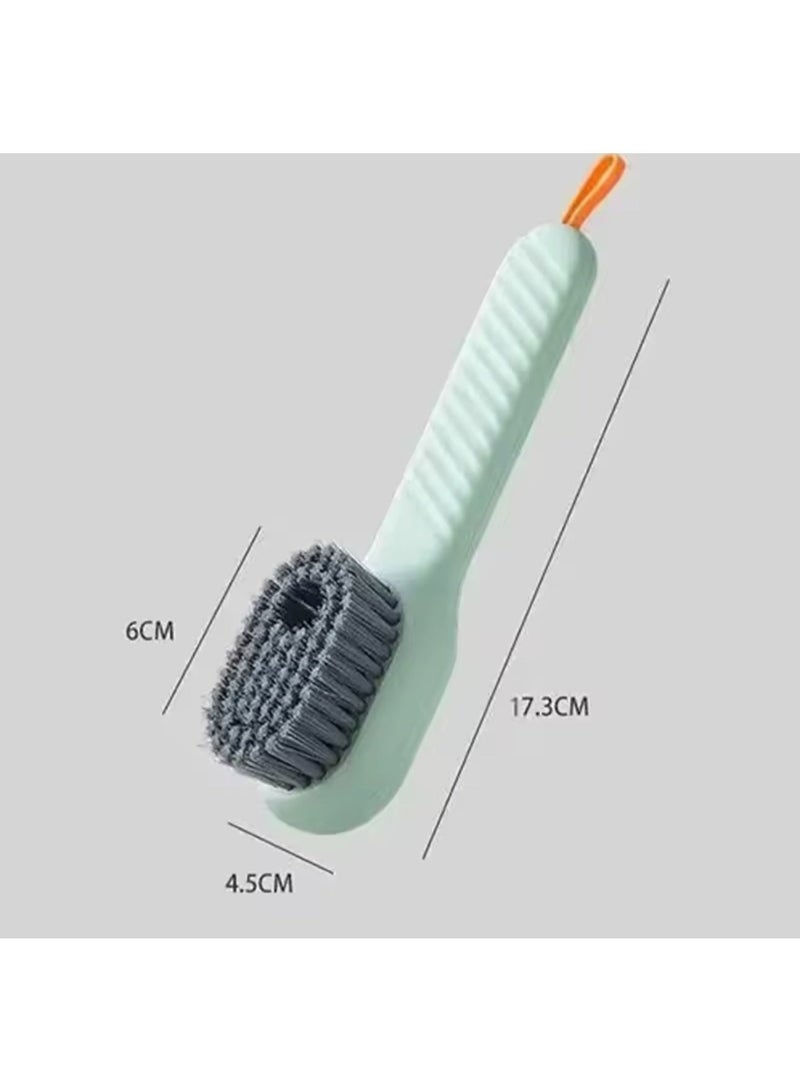 Multifunction Shoe Cleaning Brush with Liquid Dispenser | Long Handle Soap Dispensing Brush | Soft Bristle Clothes & Sneaker Cleaning Tool | Household Stain Removal Scrub Brush - Image 4
