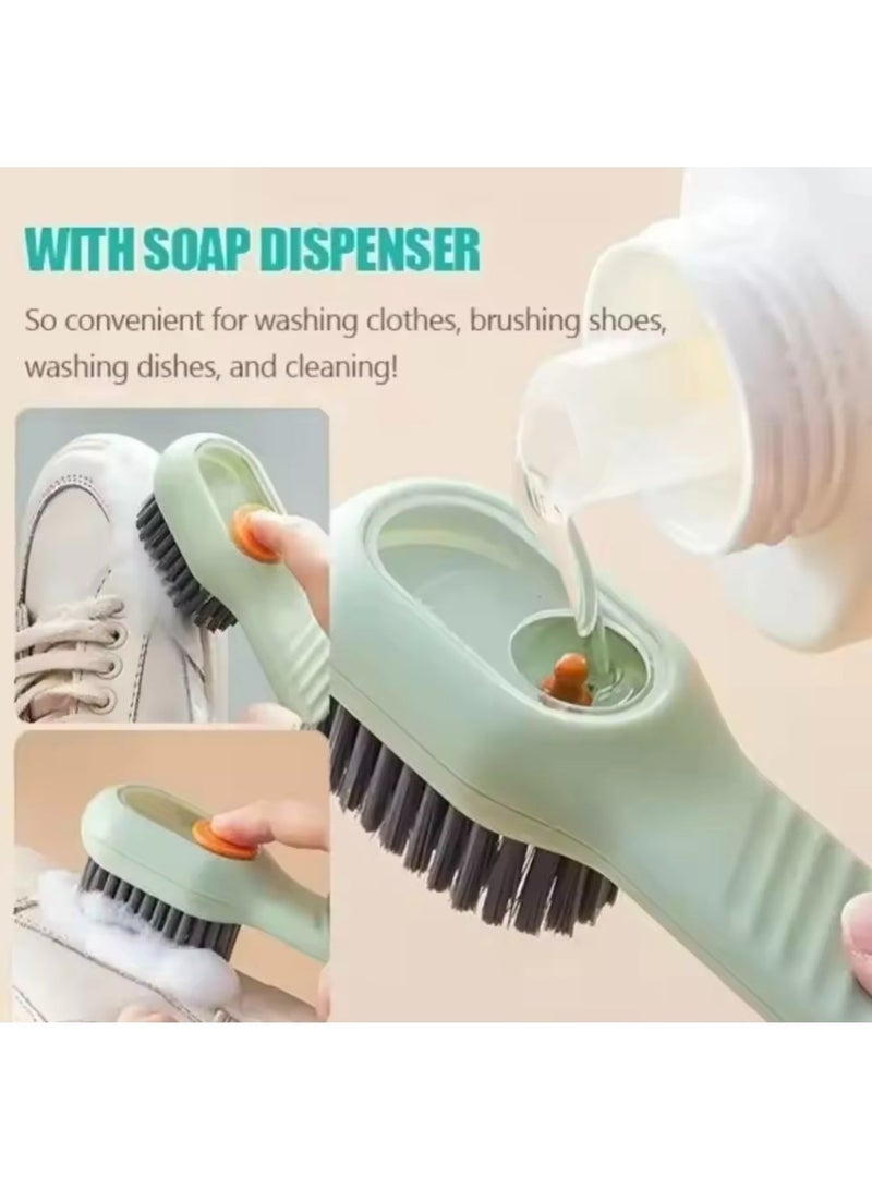 Multifunction Shoe Cleaning Brush with Liquid Dispenser | Long Handle Soap Dispensing Brush | Soft Bristle Clothes & Sneaker Cleaning Tool | Household Stain Removal Scrub Brush - Image 2
