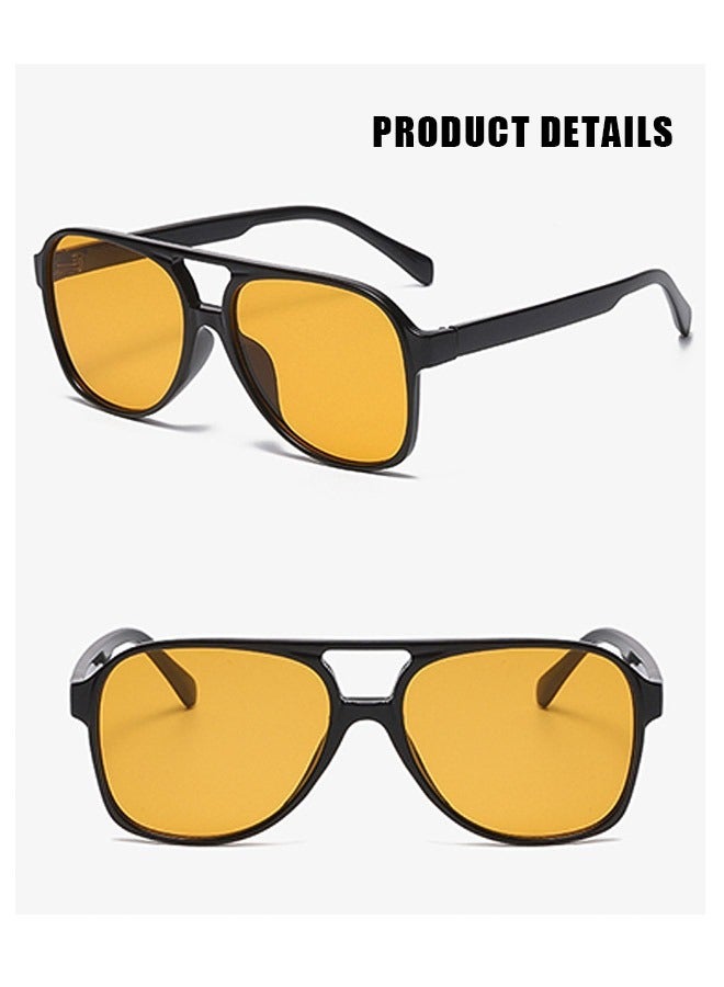 Rectangle UV400 Polarized Sunglasses, PC Plastic Frame UV Protection Sunglasses, Large Frame Outdoors Sunglasses(Brown) - Image 3