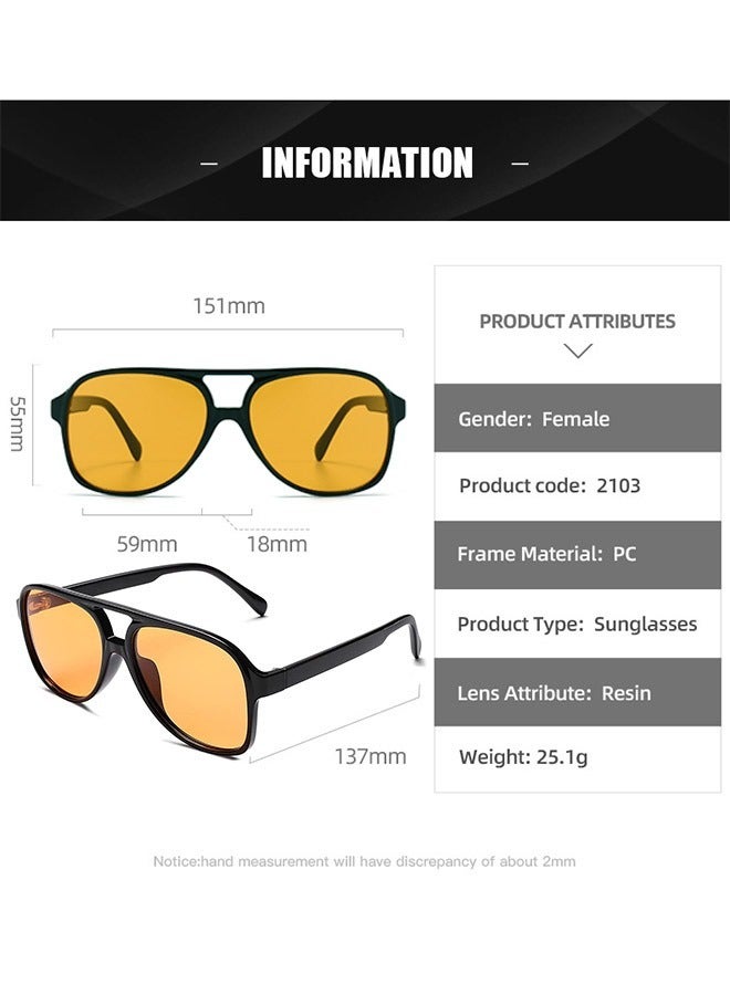 Rectangle UV400 Polarized Sunglasses, PC Plastic Frame UV Protection Sunglasses, Large Frame Outdoors Sunglasses(Brown) - Image 2