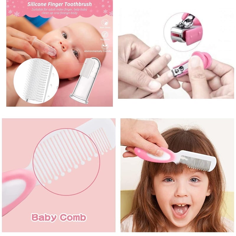 CAVERNSHOP 10-in-1 Baby Grooming Kit | Portable Newborn Essentials with Nail Clippers, Brush, Comb, Scissors, Towel, Tweezers | Infant & Toddler Healthcare Set | Perfect Baby Shower Gift for Boys & Girls - Image 3