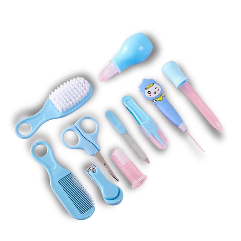 CAVERNSHOP 10-in-1 Baby Grooming Kit | Portable Newborn Essentials with Nail Clippers, Brush, Comb, Scissors, Towel, Tweezers | Infant & Toddler Healthcare Set | Perfect Baby Shower Gift for Boys & Girls - Image 1