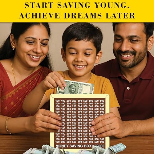 SWAGSTATION Money Saving Box for Kids and Adults | Wooden Money Bank with Lock | Big Size Piggy Bank 2 Lakh Target | 1 Lakh Saving Box with Numbers | Undiyal Hundi Piggy Bank (Money Box Pack of 2) - Image 5