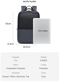 ARCTIC HUNTER Business Travel Backpack, Casual School Book Bag with Laptop and Tablet Compartment for Men, Grey  - Image 2