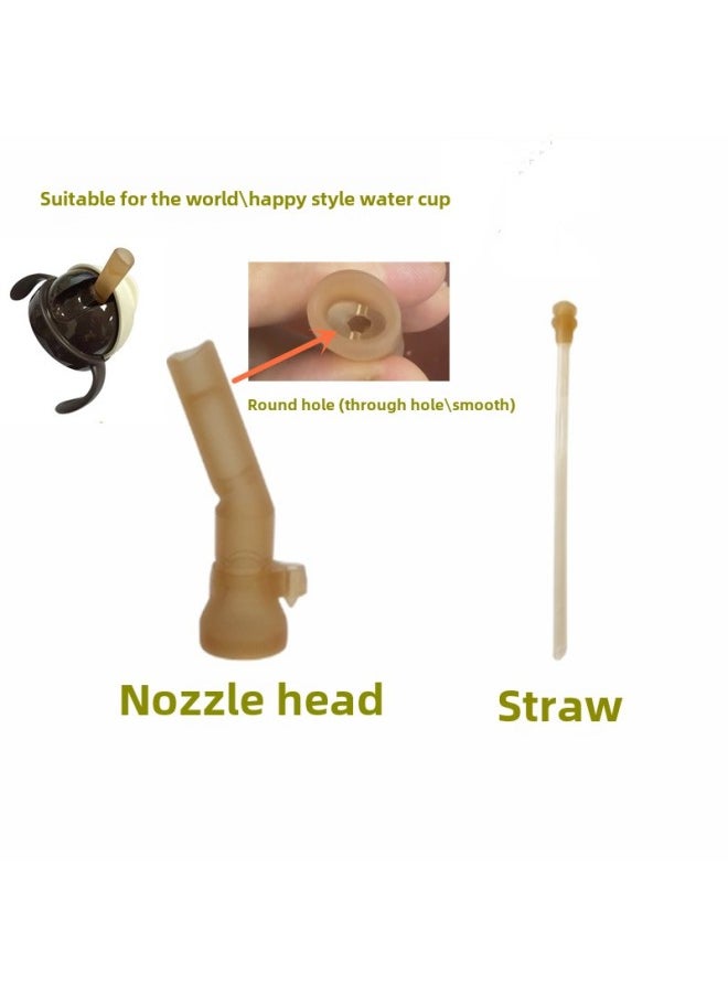 Generic Shixi Water Cup Suction Tube Cup Accessories Milk Bottle Replacement Suction Flap Duckbill Adapts Shixi Flip Cap Water Cup Head Suction Mouth Head-Color:Nozzle Head (one-word Hole) (through With Shixi Style 72-diameter Water Cup Head) + Steel Ball-free Straw 17cm  - Image 5