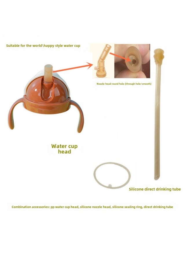 Generic Shixi Water Cup Suction Tube Cup Accessories Milk Bottle Replacement Suction Flap Duckbill Adapts Shixi Flip Cap Water Cup Head Suction Mouth Head-Color:Nozzle Head (one-word Hole) (through With Shixi Style 72-diameter Water Cup Head) + Steel Ball-free Straw 17cm  - Image 4