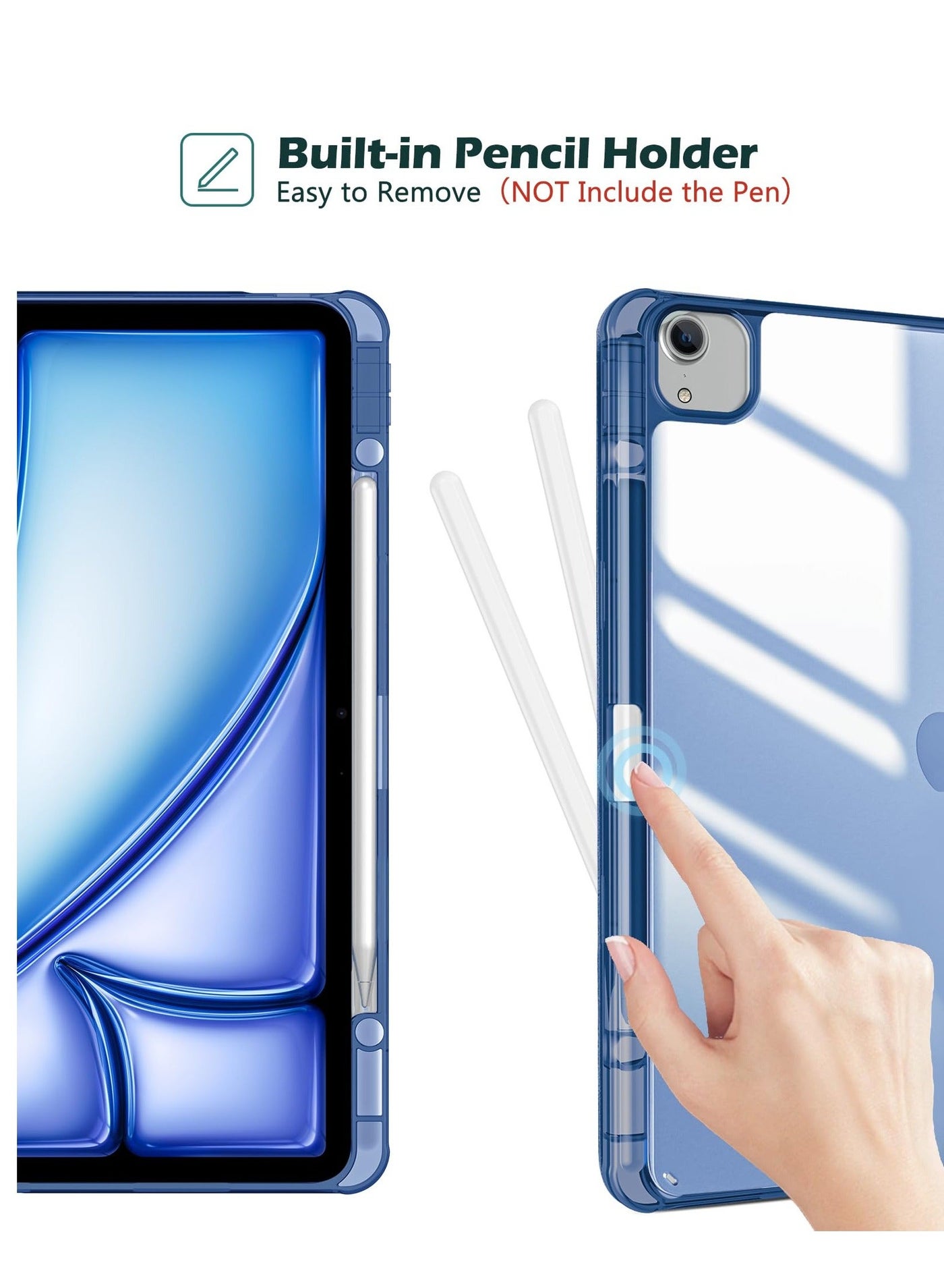 Procases Ipad Air 13 Inch Case With Pencil Holder 2024 M2 and Ipad