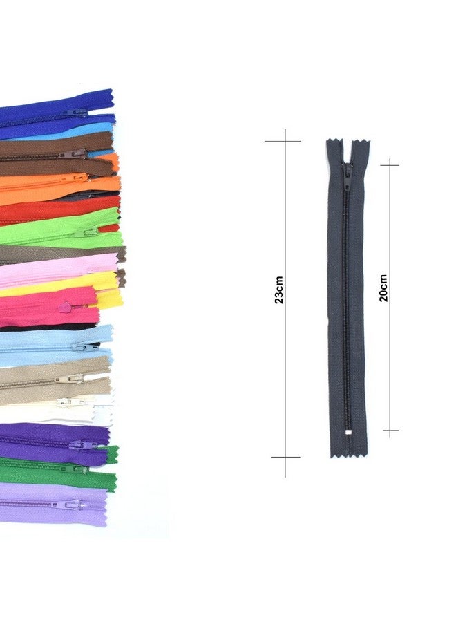 ريناشد سحابات نايلون ملفوفة من Renashed، 100 قطعة، مقاس 9 بوصات، بكميات كبيرة للخياطين والخياطين والحرف اليدوية (رمادي) - Image 3