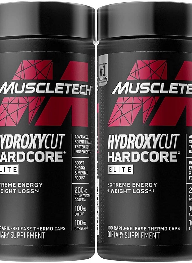 Hydroxycut - Hydroxycut hardcore elite for extreme energy + weight loss 100 capsules pack of 2 - Image 1