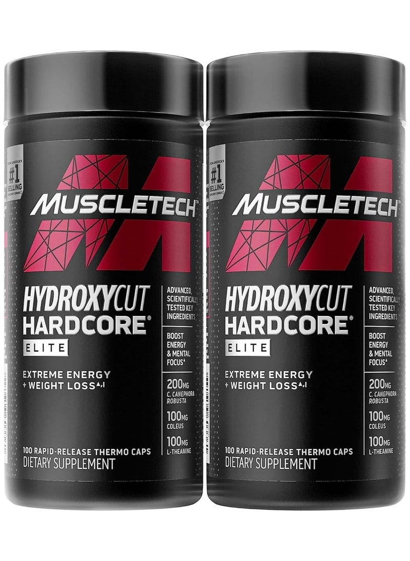 Hydroxycut - Hydroxycut hardcore elite for extreme energy + weight loss 100 capsules pack of 2 - Image 1