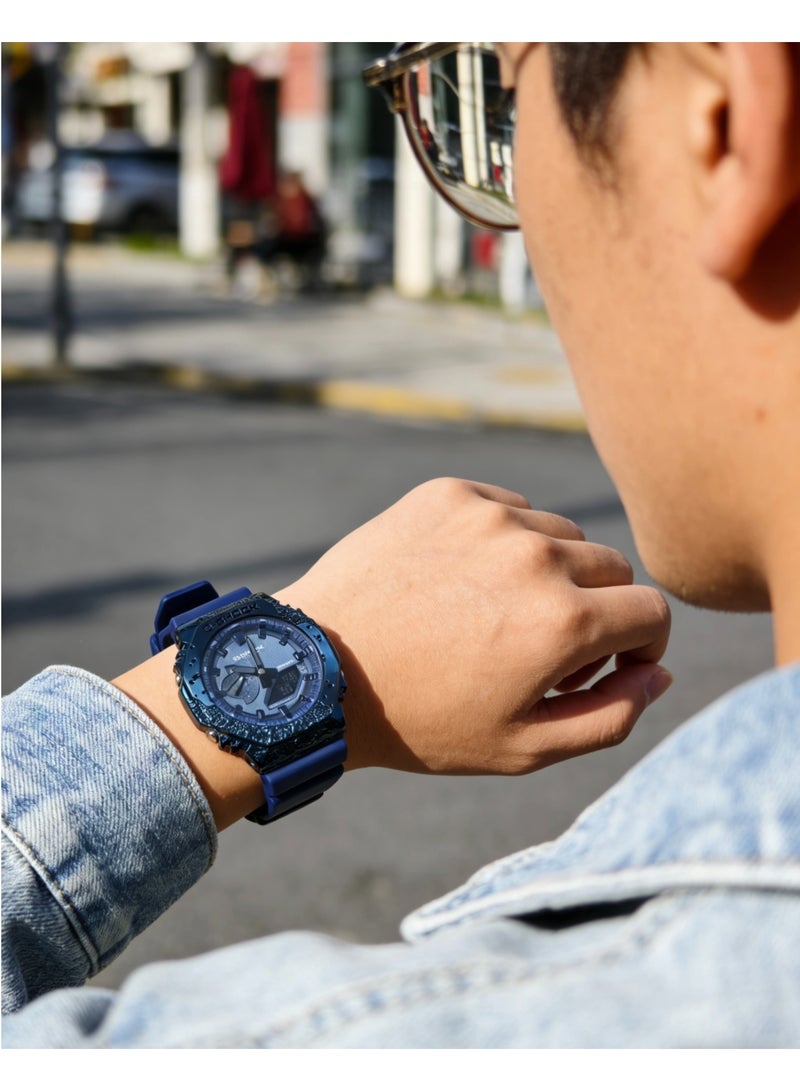 كاسيو CASIO كاسيو مُقاومة للماء ومقاومة للصدمات الحركة الكوارتز حزام الراتنج ساعة اليابانية والكورية نفس الموديل للرجال والنساء لوحة زرقاء - Image 5