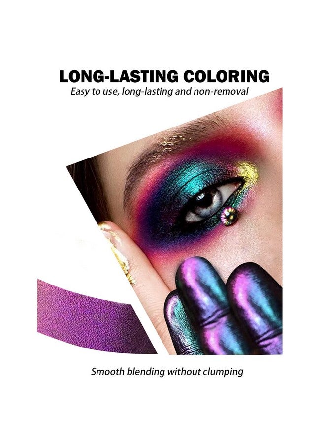 Domality Chameleon Eyeshadow Liquid Set 3Pcs Intense Color Shifting Multichrome Eyeshadow Highly Pigment Metallic Long Lasting Quick Drying No Creasing Eye Makeup - Image 2