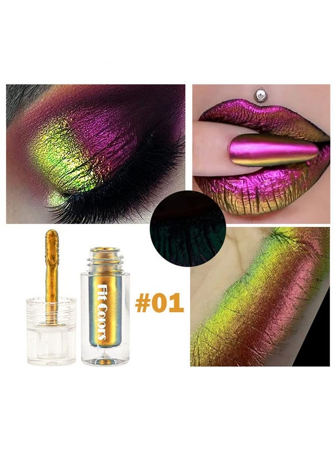 Domality Chameleon Eyeshadow Liquid Set 3Pcs Intense Color Shifting Multichrome Eyeshadow Highly Pigment Metallic Long Lasting Quick Drying No Creasing Eye Makeup - Image 5