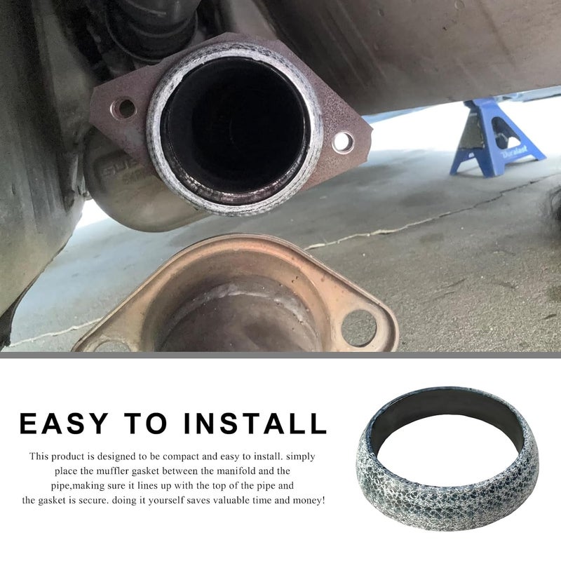 FSTURIOS ID 45mm Car Exhaust Gasket, High Grade Graphite Exhaust Flange Gasket Muffler Ring, Universal Leakproof Manifold Downpipe Exhausts Donut Gaskets Replacement for SUV Truck RV - Image 4