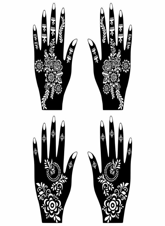 ORDERSHOCK Full Hand Mehndi Art Combo Sticker for DIY Use For Girls & Women Palm And Finger Design Pack Of 2 - Image 1
