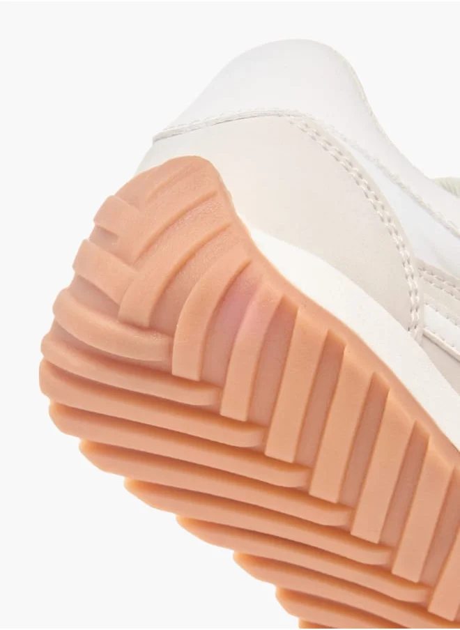 جونيورز Boys Panelled Sneakers With Hook And Loop Closure