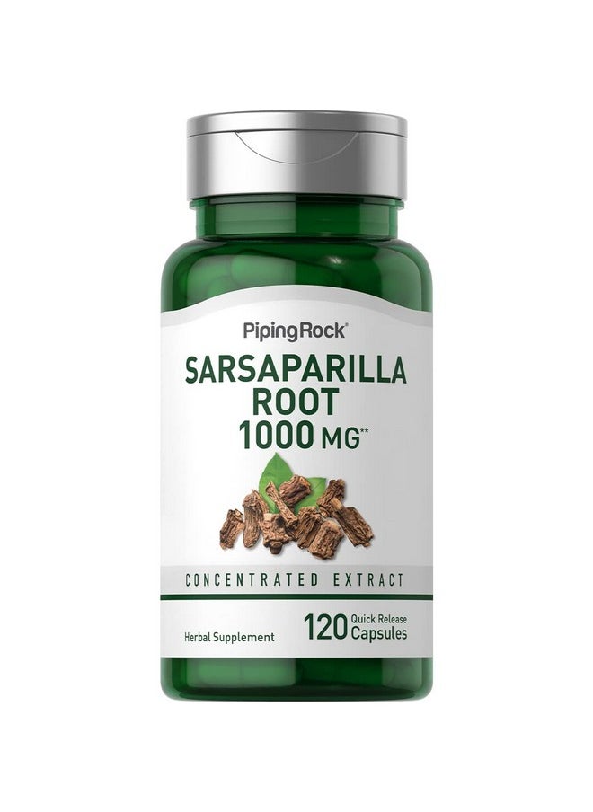 Piping Rock Sarsaparilla Root Capsules 1000Mg ; 120 Count ; Concentrated Herb Extract ; Nongmo Gluten Free Supplement  - Image 2