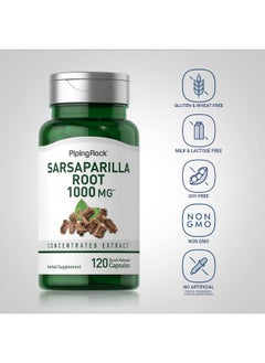 Piping Rock Sarsaparilla Root Capsules 1000Mg ; 120 Count ; Concentrated Herb Extract ; Nongmo Gluten Free Supplement  - Image 4