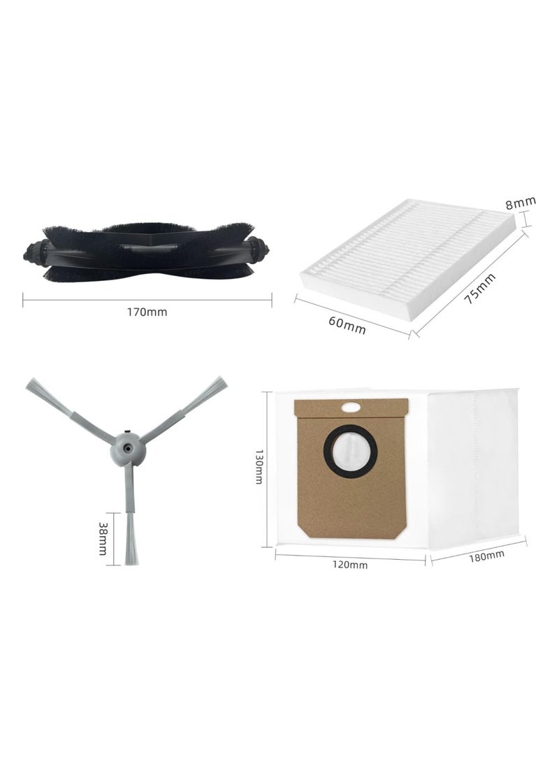 XICEN 18 Pcs Replacement Accessories Kit for Eufy L60 L50 L60 SES L50 SES Robot Vacuum Cleaner, 6 Filters, 6 Side Brushes, 4 Dust Bags,  2 Main Brush  - Image 2
