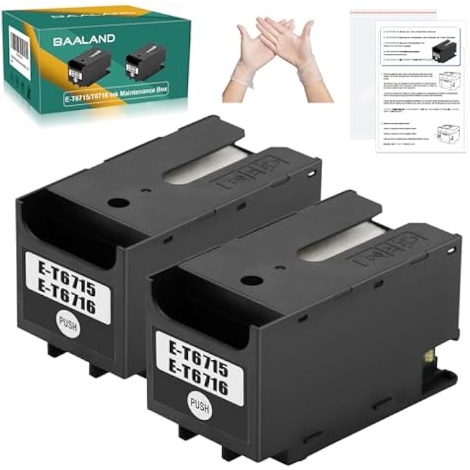 T6715 T6716 INK MAINTENANCE BOX REPLACEMENT FOR WORKFORCE PRO WF-4730 WF-4740 WF-4830 WF-4720 WF-4734 WF-4820 WF-3820 EC-4020 EC-4030 EC-4040 WF-C5710 WF-C5790 WF-C5210 WF-4833 - Image 1