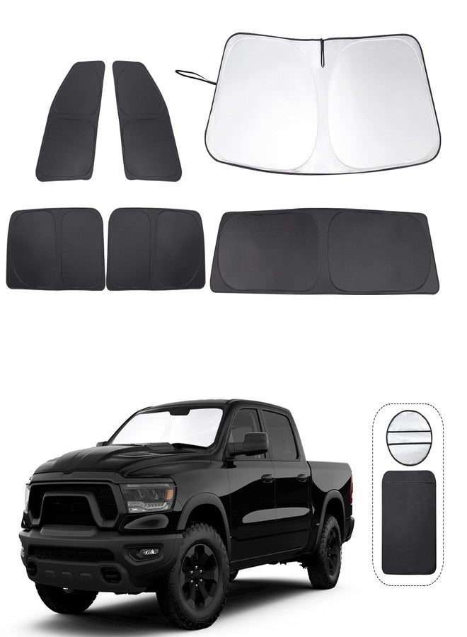 TINGLU Window Shades for Dodge RAM 1500 2019-2025 CrewCab,MegaCab Pickup,2Dr RegularCab,4Dr QuadCab Accessories Car Side Full Windows Windshield Sun Shade Camping Sun UV Rays Privacy Protection 6PCS - Image 1