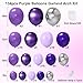 YMSZ Purple Balloon Garland Arch Kit 134PCS Purple and Silver Balloons with Different Size for Birthday Wedding Baby Shower Decorations - Image 4