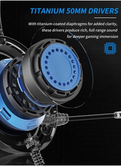 BINNUNE Wired Gaming Headset with Mic for PS4 PS5 Xbox Series S|X PC Laptop Switch with 50MM Titanium Drivers & Noise-Canceling Mic  - Image 3