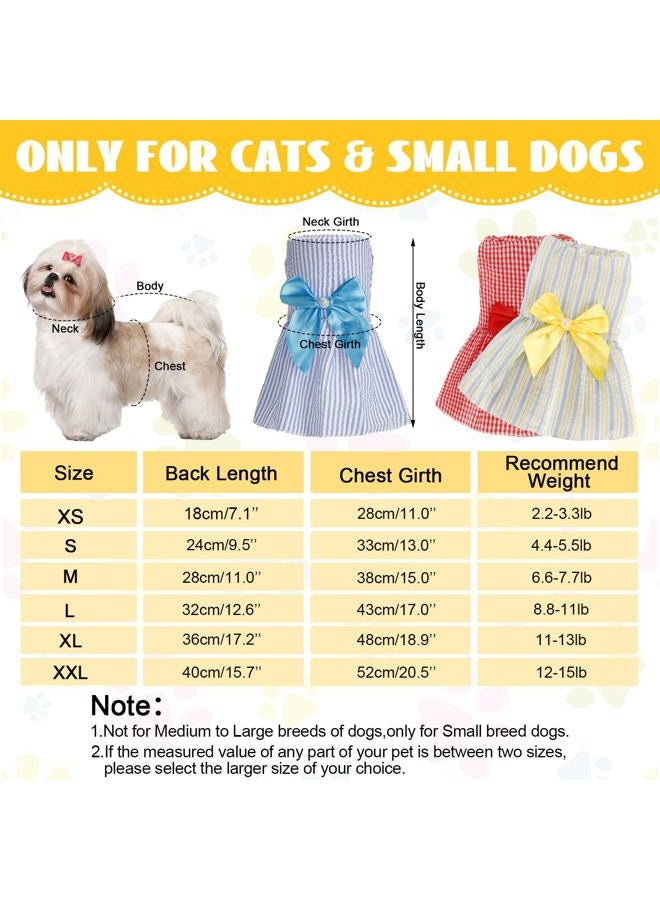 Sanwuta 8 Pieces Dog Bowknot Dresses Puppy Clothes Outfits Princess Dresses Soft Lightweight Summer Fruit Floral Pattern Pet Skirts for Girl Puppy(Medium) - Image 2