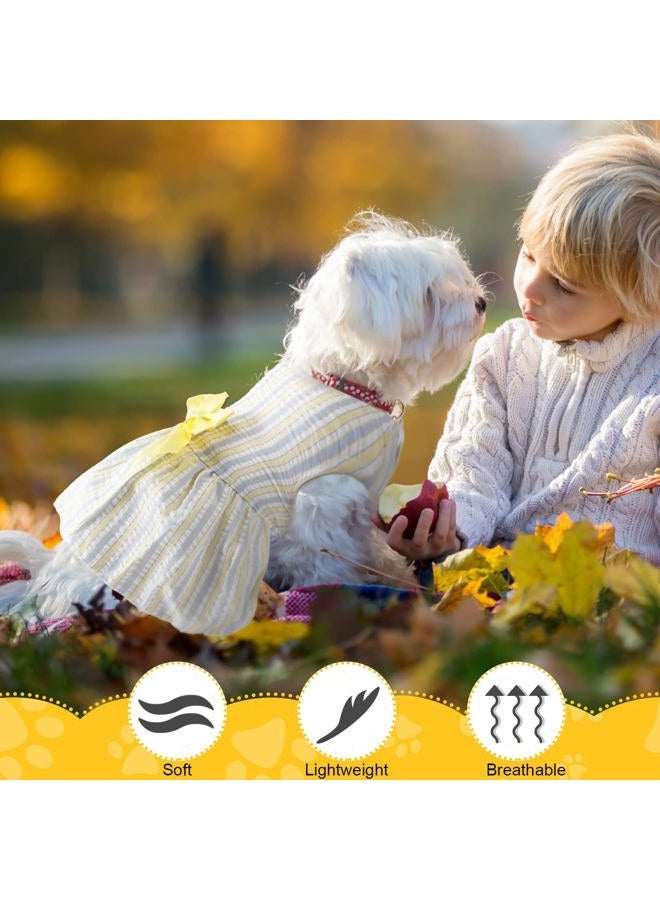Sanwuta 8 Pieces Dog Bowknot Dresses Puppy Clothes Outfits Princess Dresses Soft Lightweight Summer Fruit Floral Pattern Pet Skirts for Girl Puppy(Medium) - Image 5