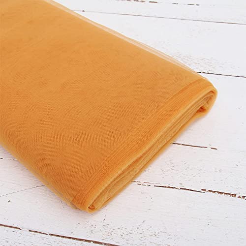 INKAJ Multi Purpose Solid Nylon Soft Net Combination Fabric - for Wedding, Parties, Costumes, and Decoration (16.4 x 4 Feet, Gold) - Image 2