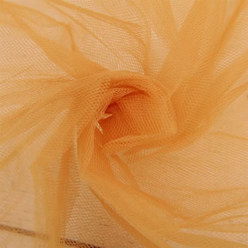 INKAJ Multi Purpose Solid Nylon Soft Net Combination Fabric - for Wedding, Parties, Costumes, and Decoration (16.4 x 4 Feet, Gold) - Image 1